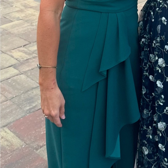 Elegant Teal One-Shoulder Dress - Picture 4 of 4